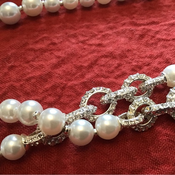 Anne Klein Faux Pearl & Rhinestone Necklace - Picture 2 of 11